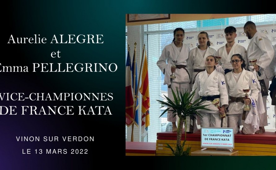 AURELIE ALEGRE ET EMMA PELLEGRINO VICE CHAMPIONNES DE FRANCE KATA 15-18 ANS